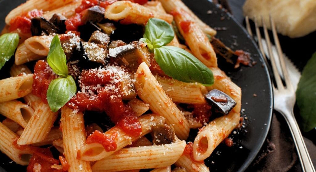 Sicilian pasta alla norma from Catania