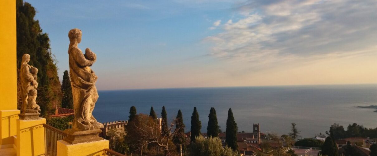View from the tarrace of the historic garden of Taormina